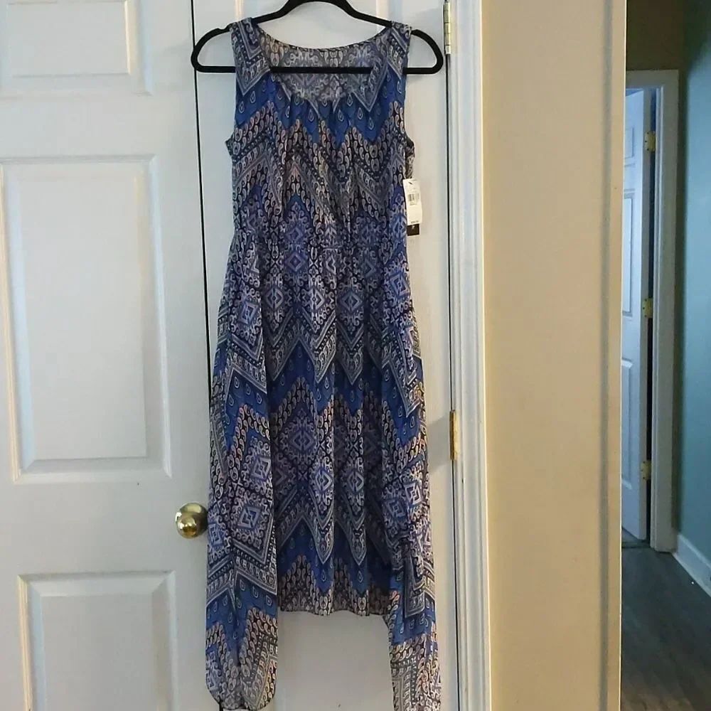 AB Studios shark bite printed style dress SZ S